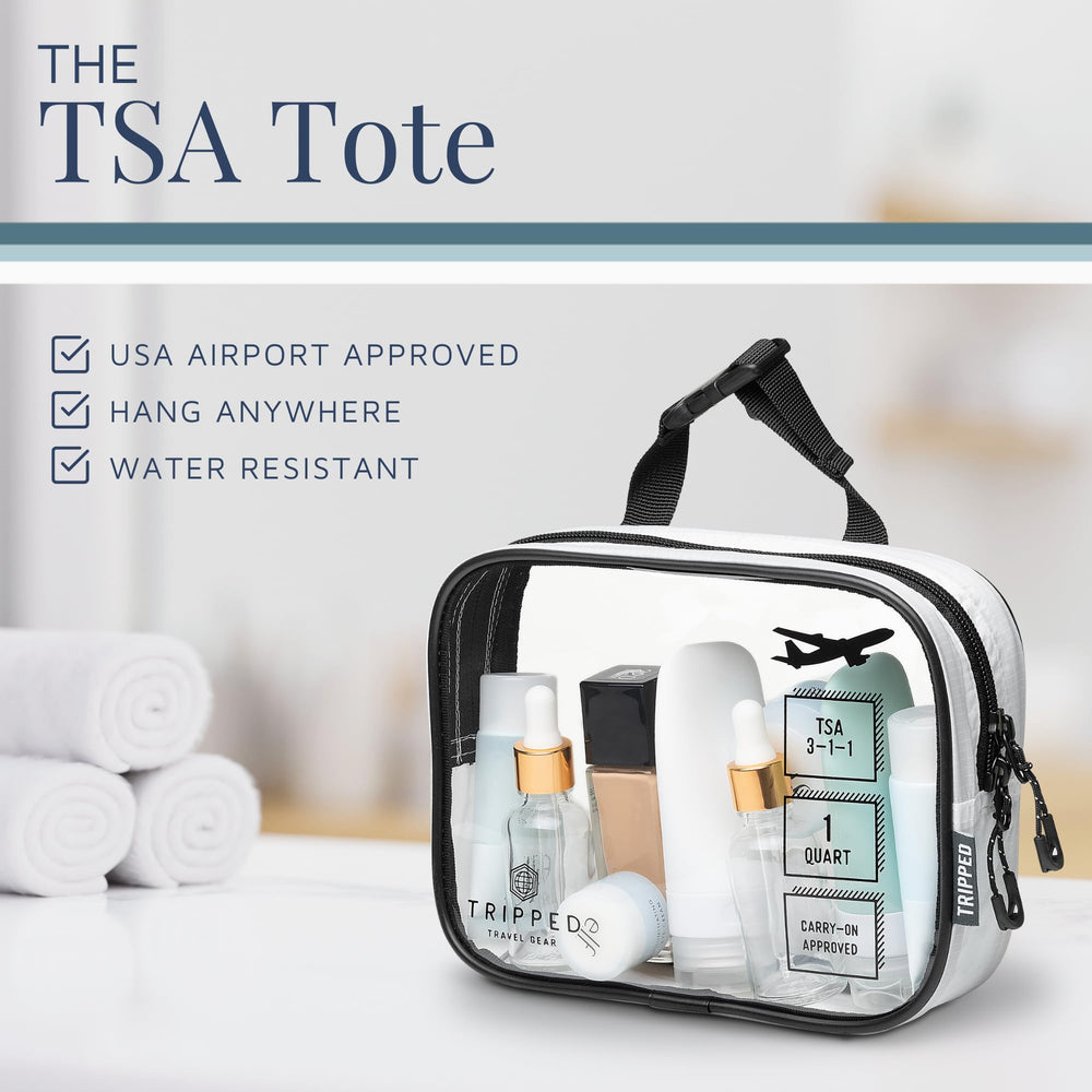 TRIPPED Travel Gear Toiletry Bag Kit Set ultralight ripstop fabric reduces bulk while traveling.