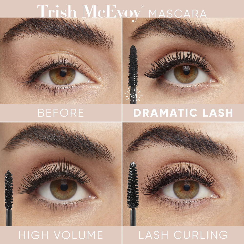 Trish McEvoy High Volume Mascara lashes after application demonstrate defined length and separation