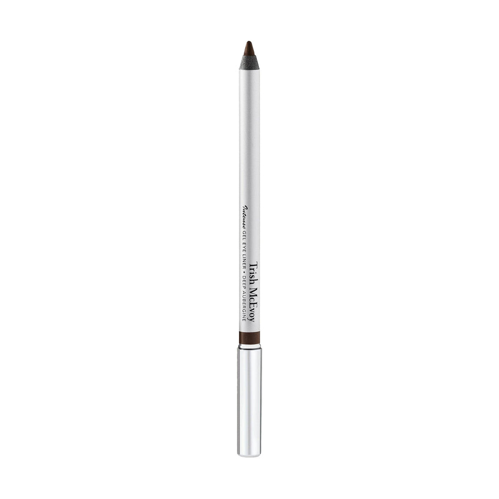 Trish McEvoy Intense Gel Eye Liner Deep Aubergine pencil closeup highlights precise, defined line.