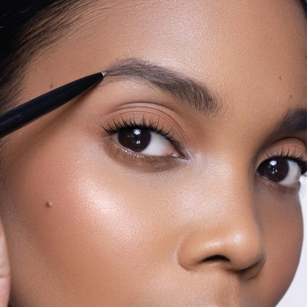 Trish McEvoy Precision Brow Shaper packaging swatch in Natural Brunette shade
