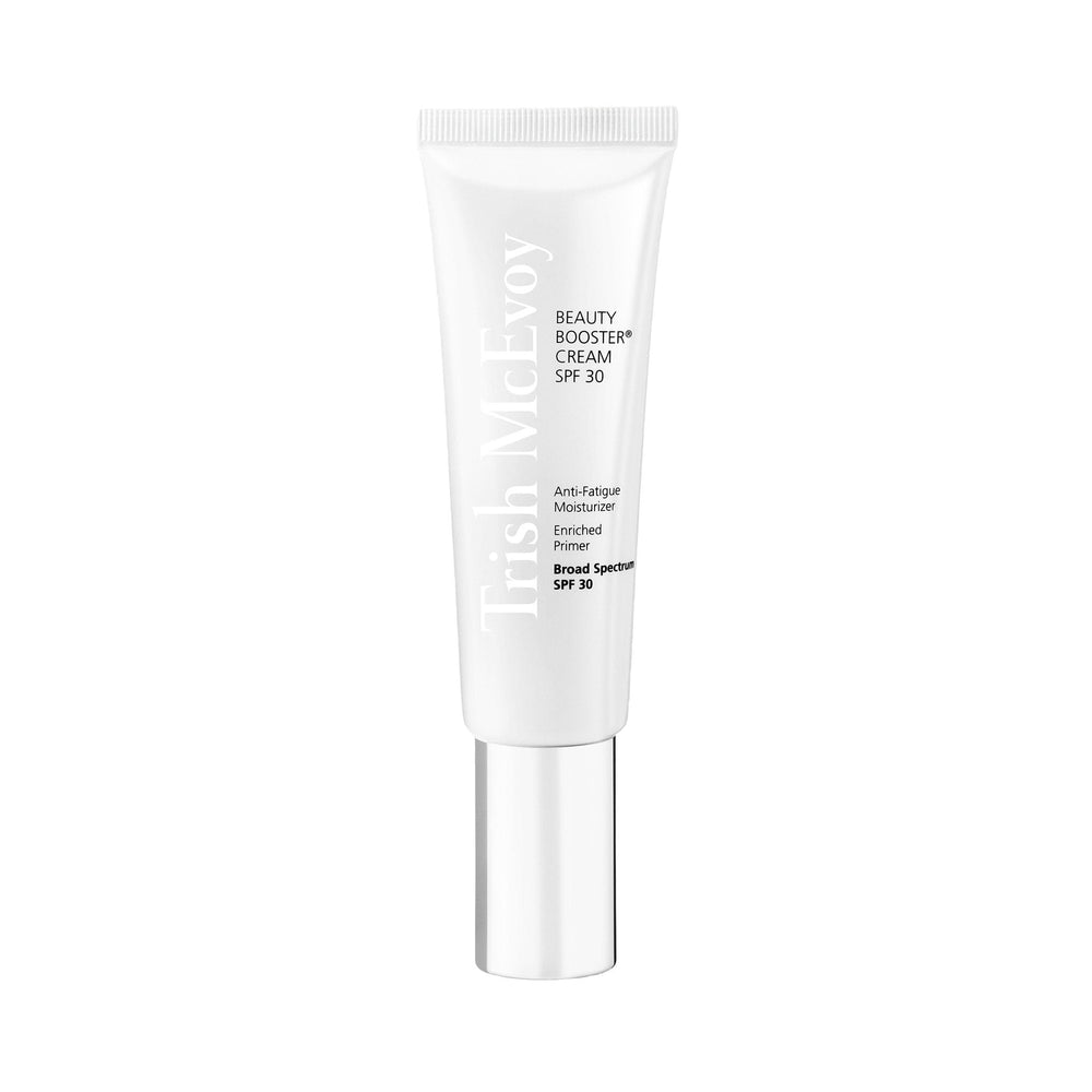 Trish McEvoy Protective Shield Cream bottle close-up for SPF and primed radiance.