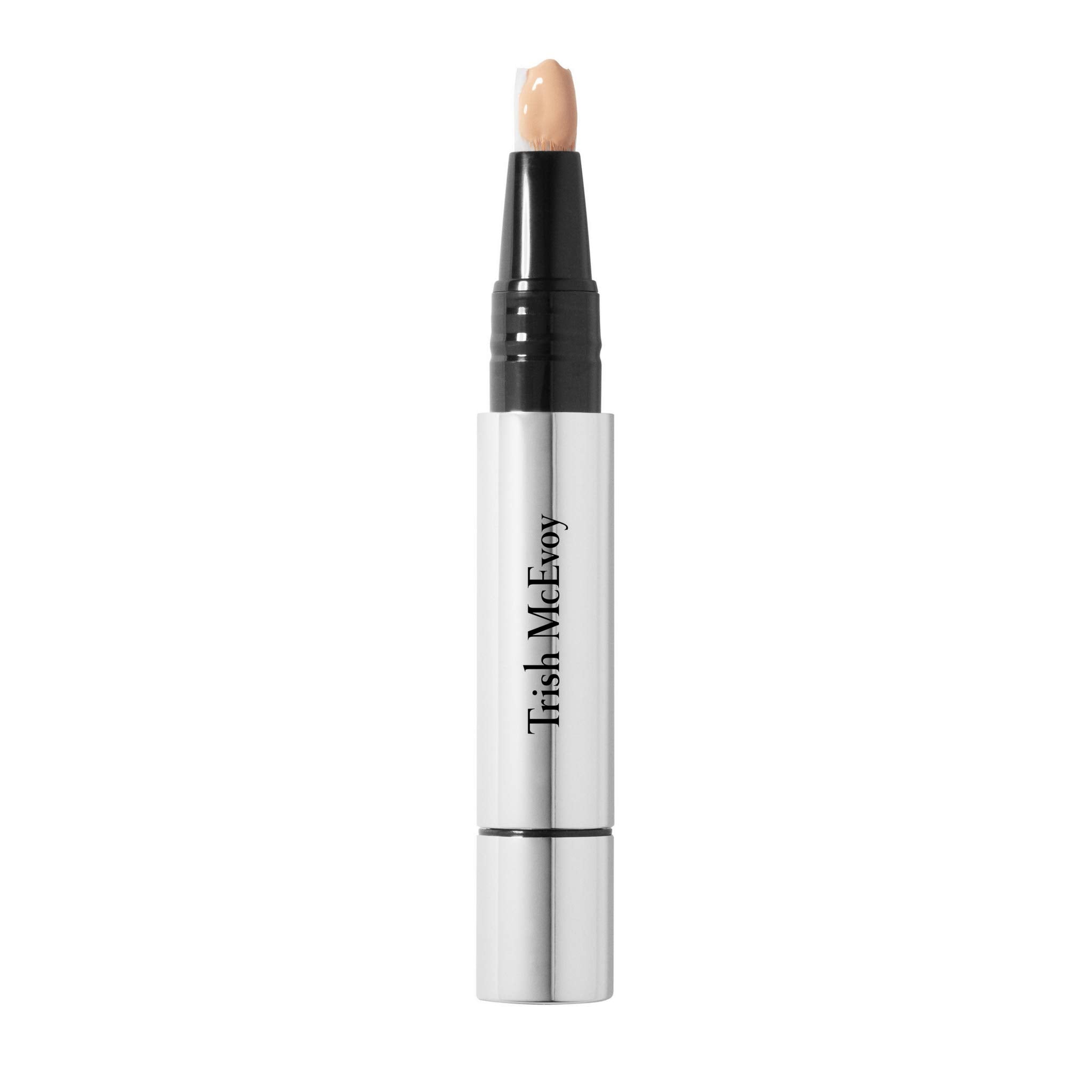 Trish McEvoy Shadow Eraser bottle closeup highlighting a lightweight brightener for under-eye brightness