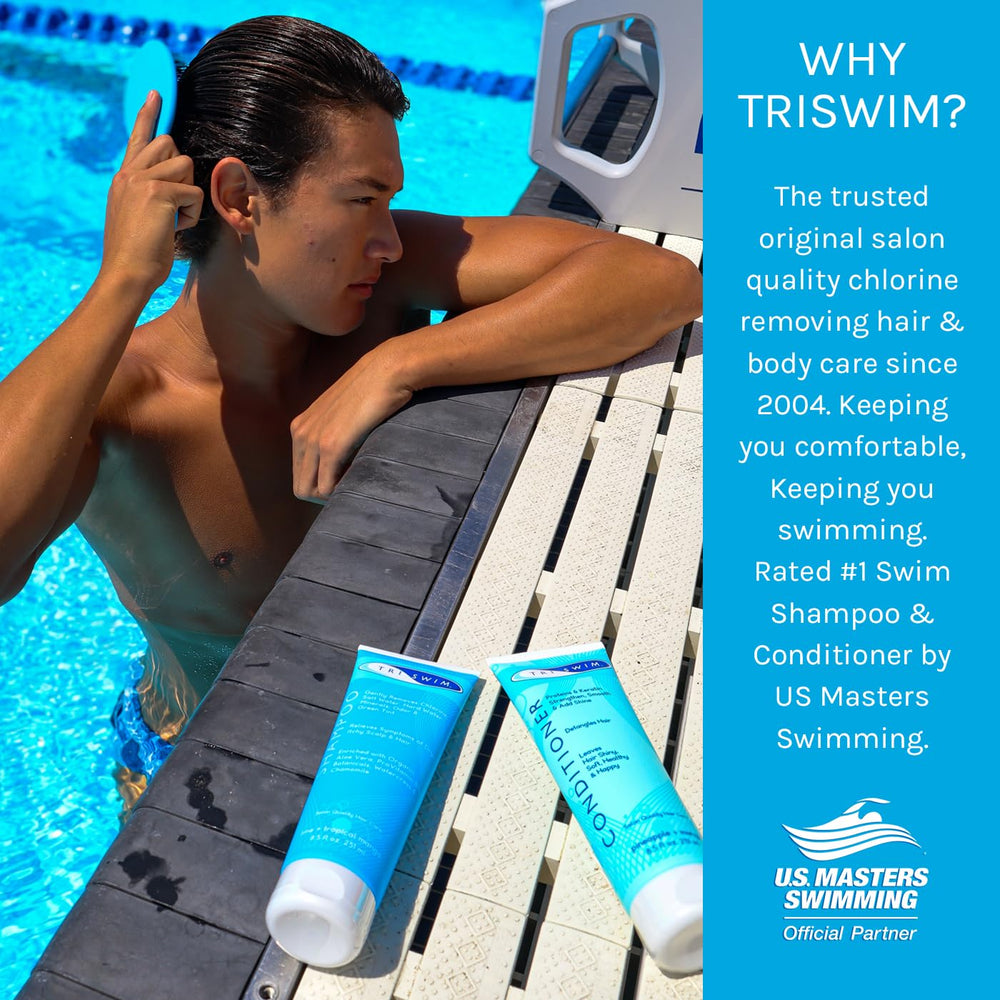 TRISWIM Fragrance-rich set highlights fruity scent and salon-quality hair care.