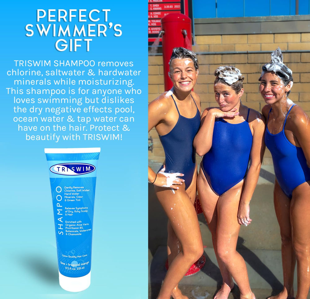 TRISWIM ingredients aloe vera and pro-vitamin B5 support moisturized scalp