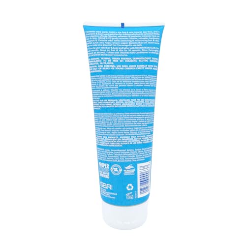 TRISWIM Kids Swim Suds lather demonstrates easy post-swim cleansing for hair and skin.