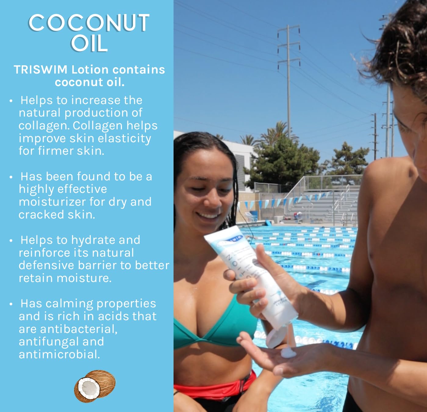 TRISWIM Swim Lotion Citrus Grapefruit scent enhances post-swim freshness.