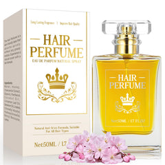 TRIXES Hair Perfume bottle close-up shows premium fragrance and nourishing care.