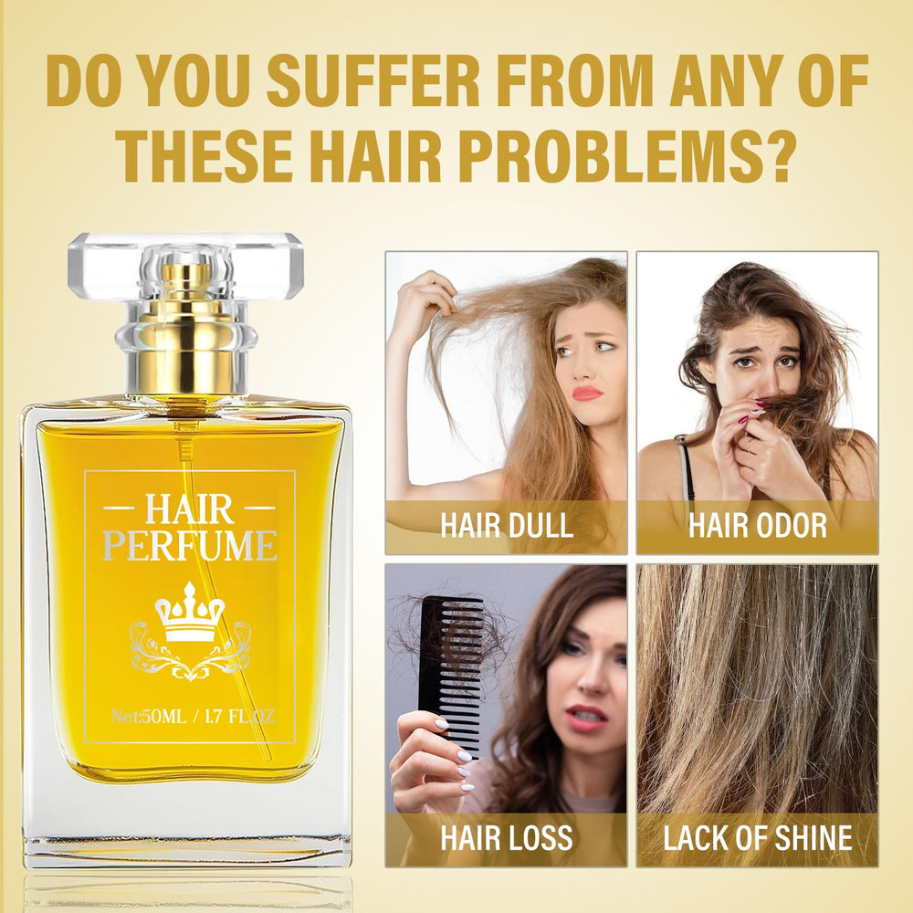 TRIXES Hair Perfume travel-size bottle fits in bag for on-the-go freshness.