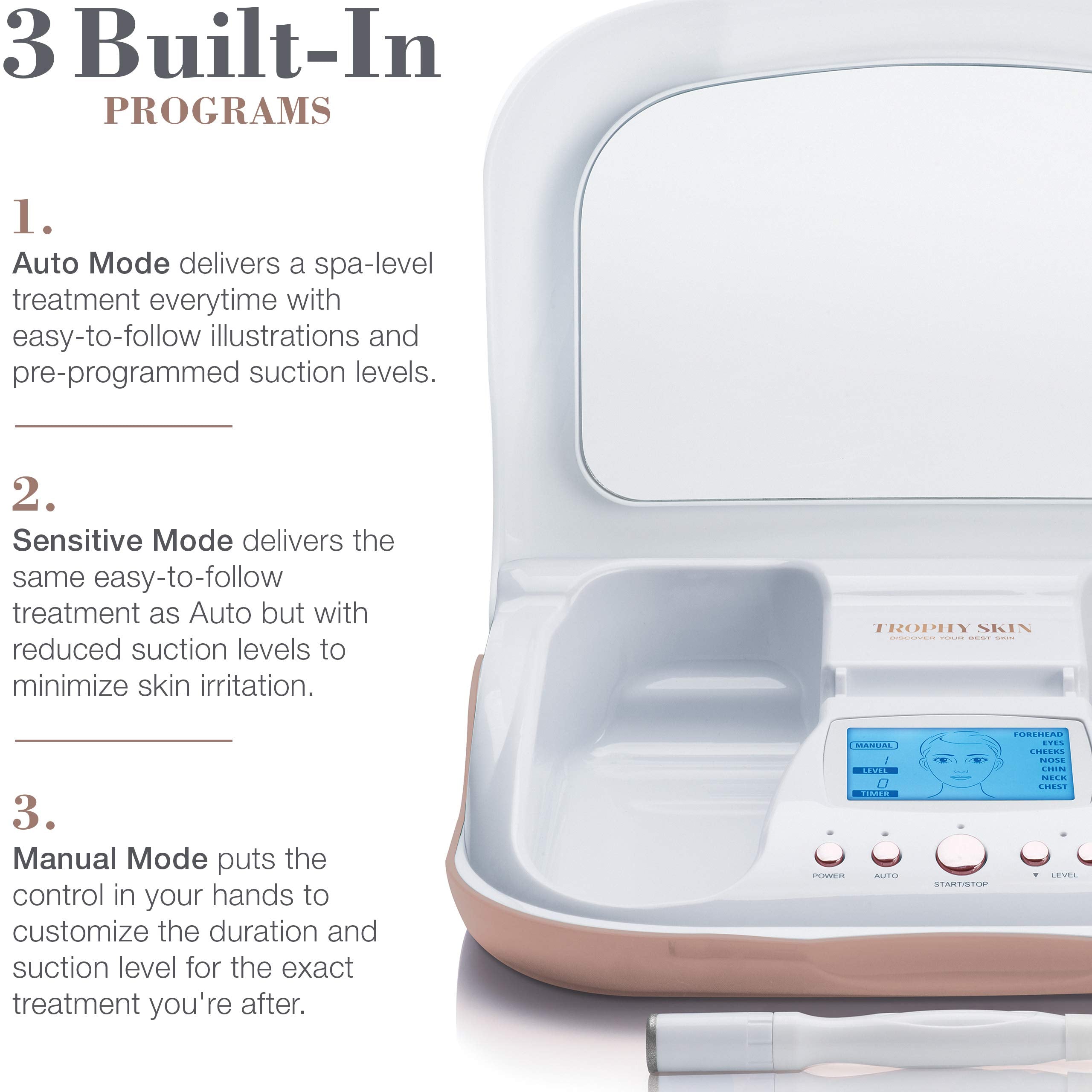 Trophy Skin MicrodermMD pore extractor tip in use for pore cleansing.
