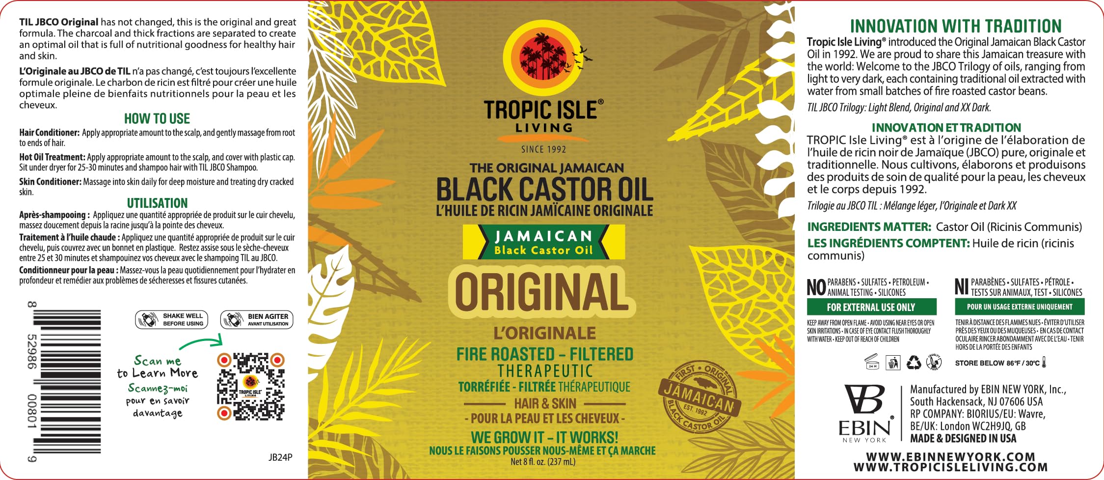 Tropic Isle Living oil blended with conditioner for deeper conditioning.