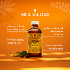 Tropic Isle Living Jamaican Black Castor Oil label close-up highlighting nourishing ingredients.