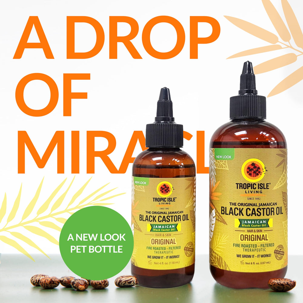 Tropic Isle Living Jamaican Black Castor Oil used for moisturized skin care.