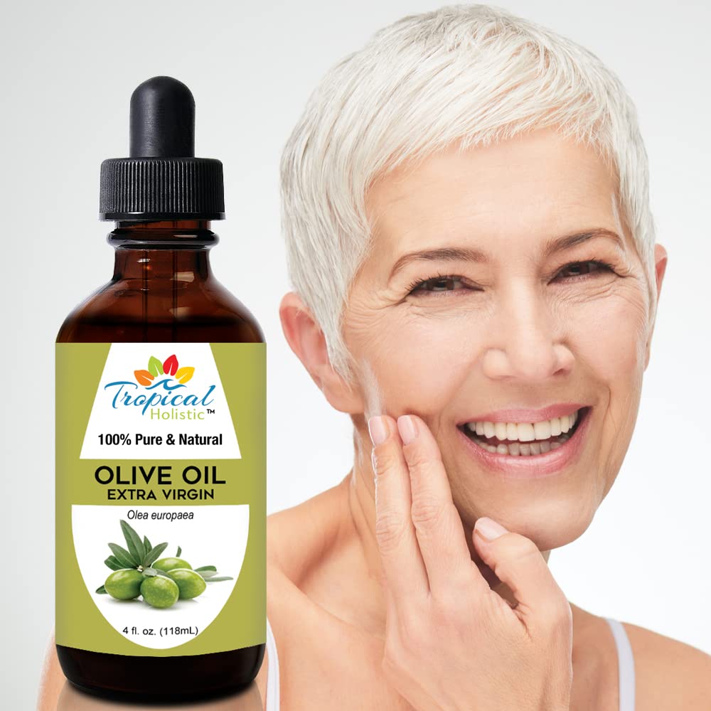 Tropical Holistic olive oil used on dry scalp for gentle relief