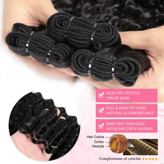 Troskamar Deep Wave Bundles 16inch soft black hair showing healthy texture