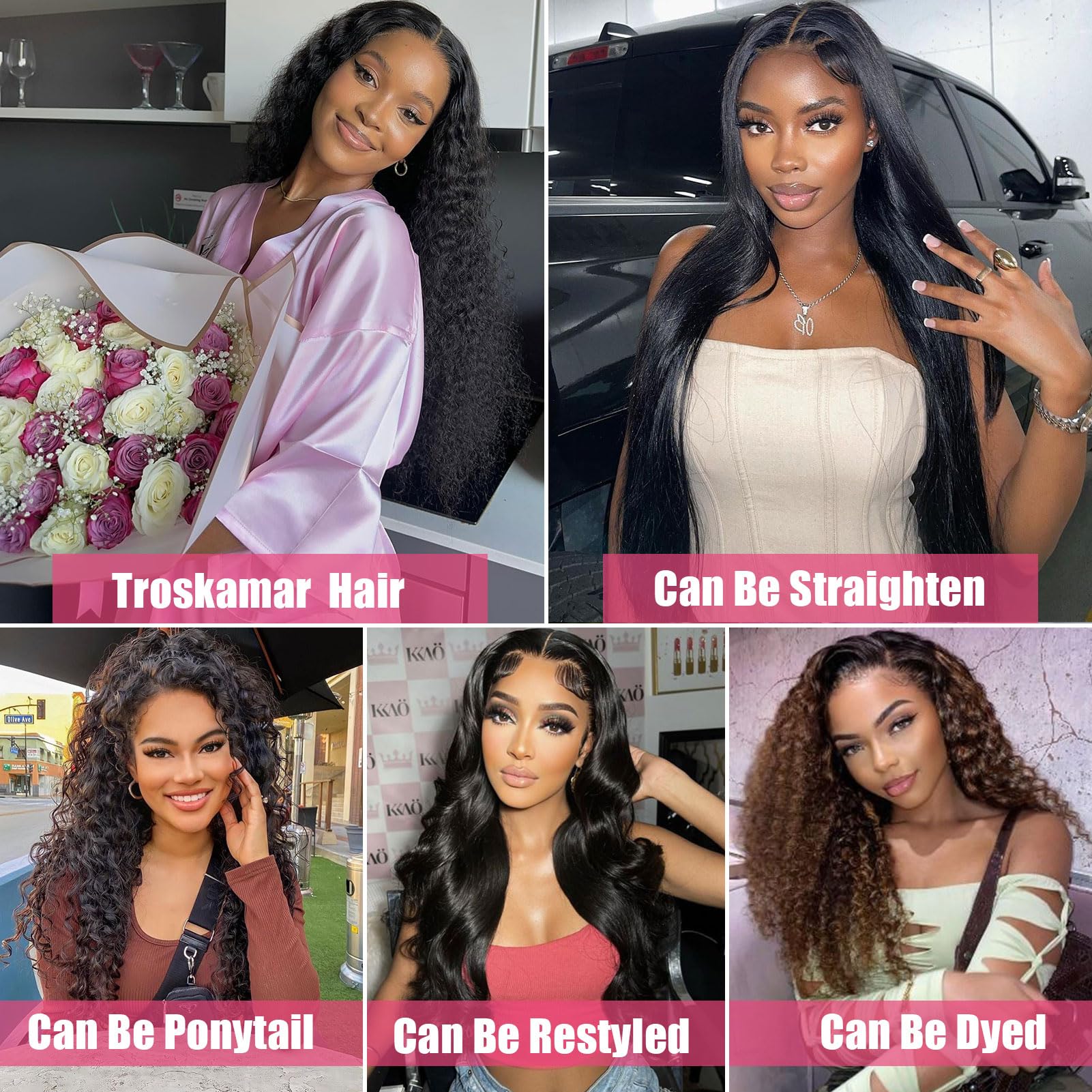 Troskamar Deep Wave Bundles 30inch straightened look for versatile restyle