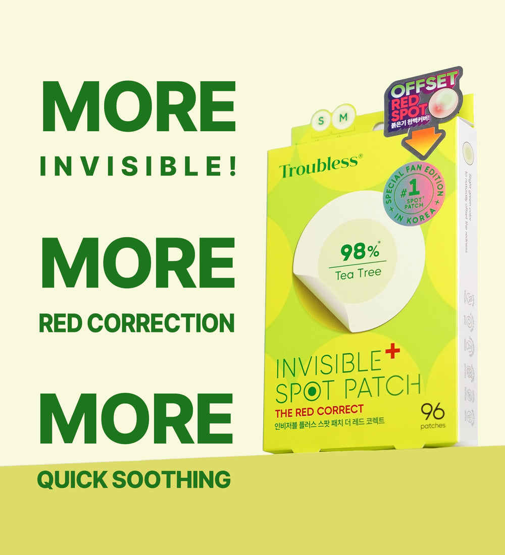 Troubless Invisible Plus Red Correct on-nose view with seamless adhesion