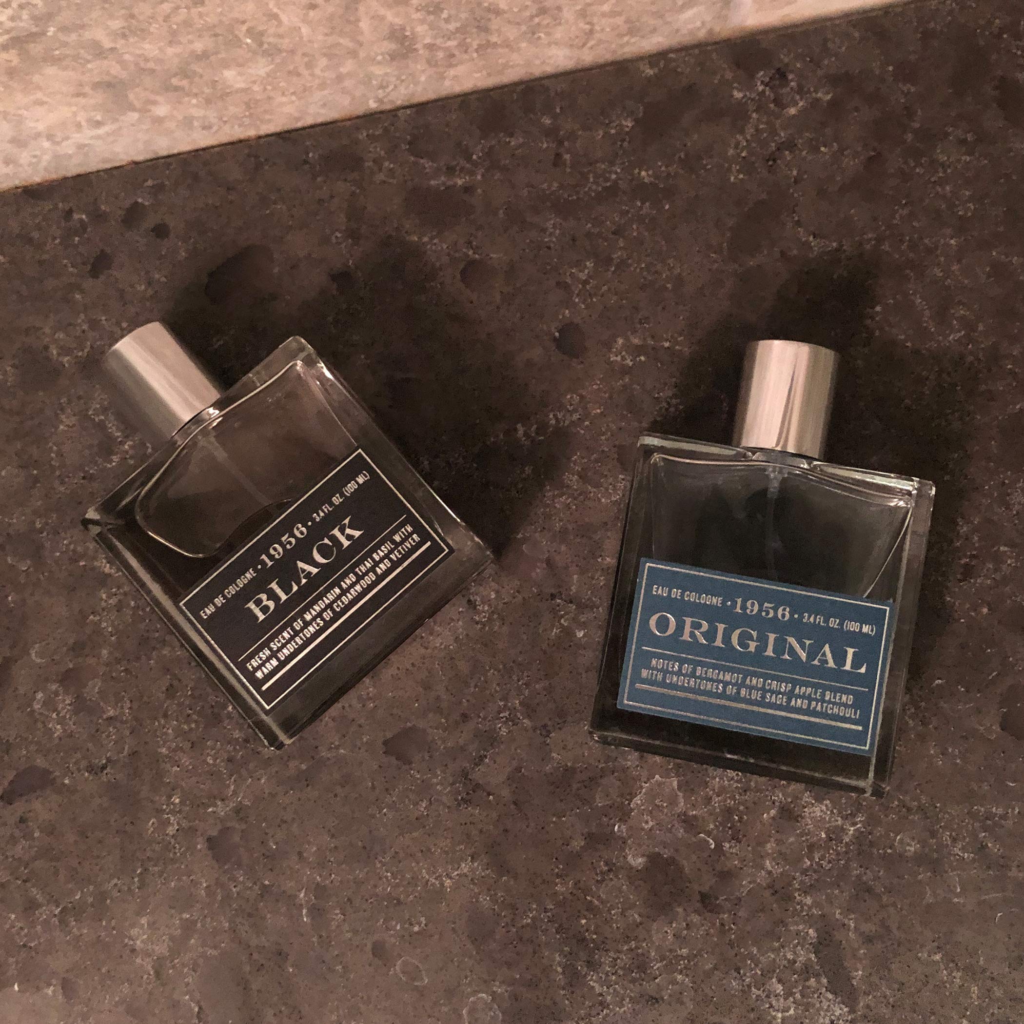 Tru Fragrance Beauty 1956 Collection Black front view showcases sleek masculine design for daily wear.