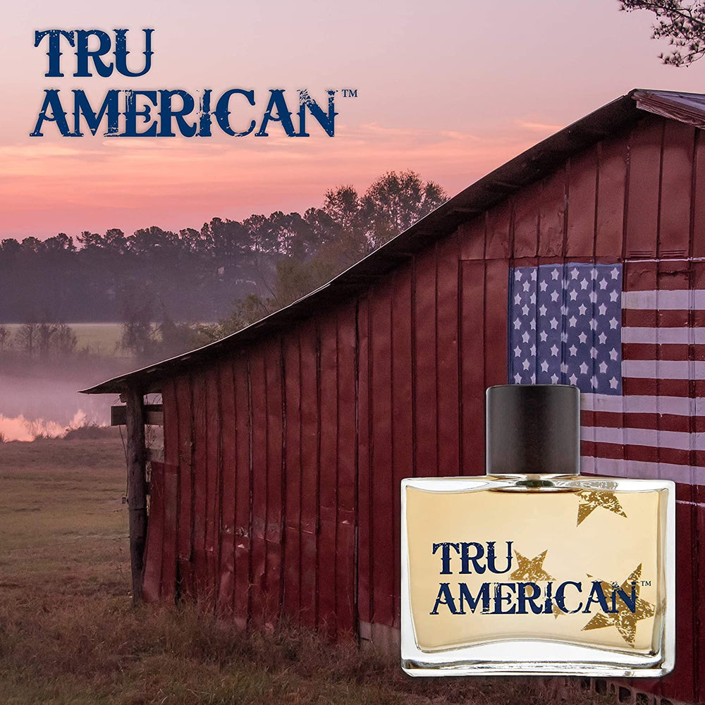 Tru Fragrance Beauty star accents on carton—distinctive, all-American styling for gifting.