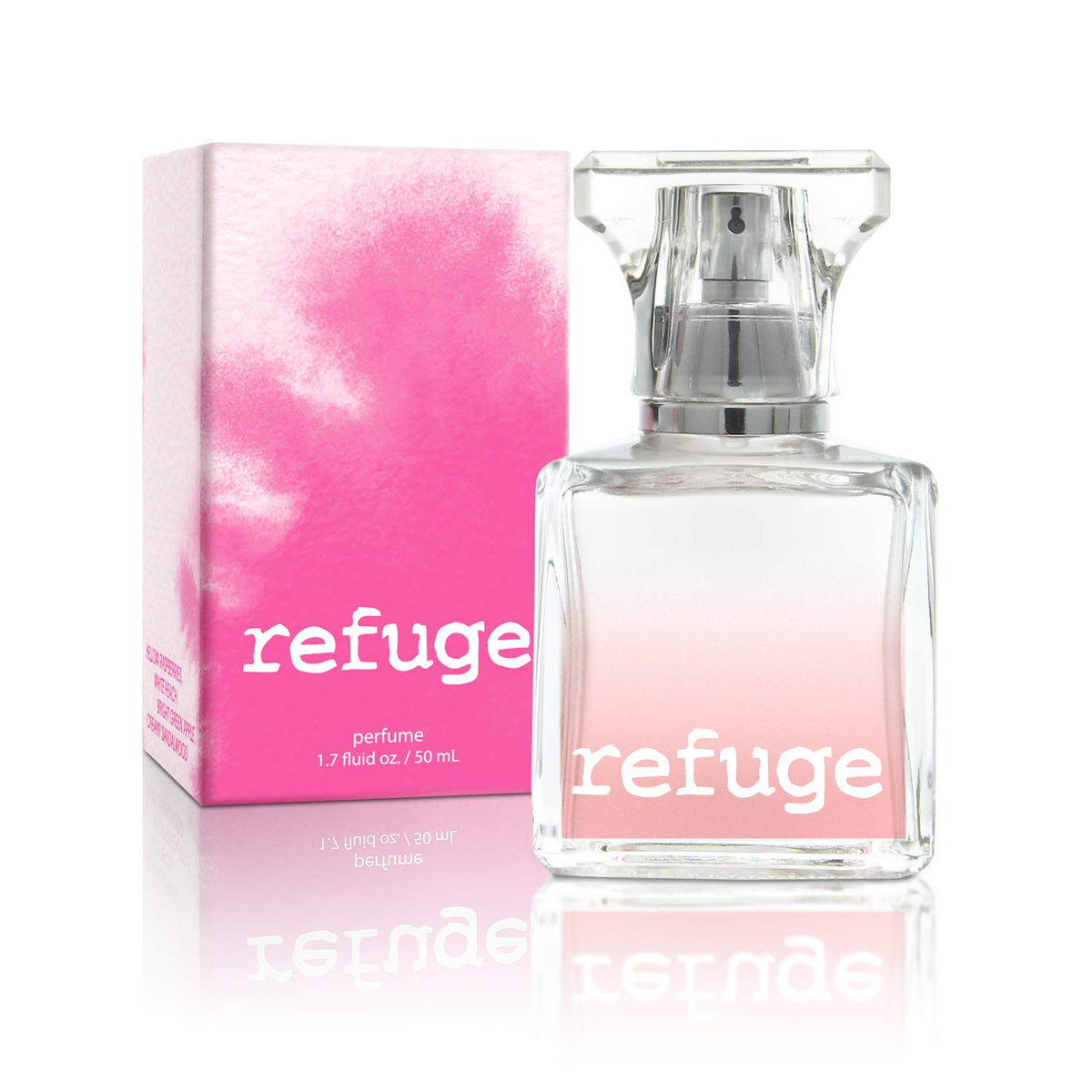 Charlotte Russe Refuge bottle highlights a fresh fruity floral scent for daily wear.