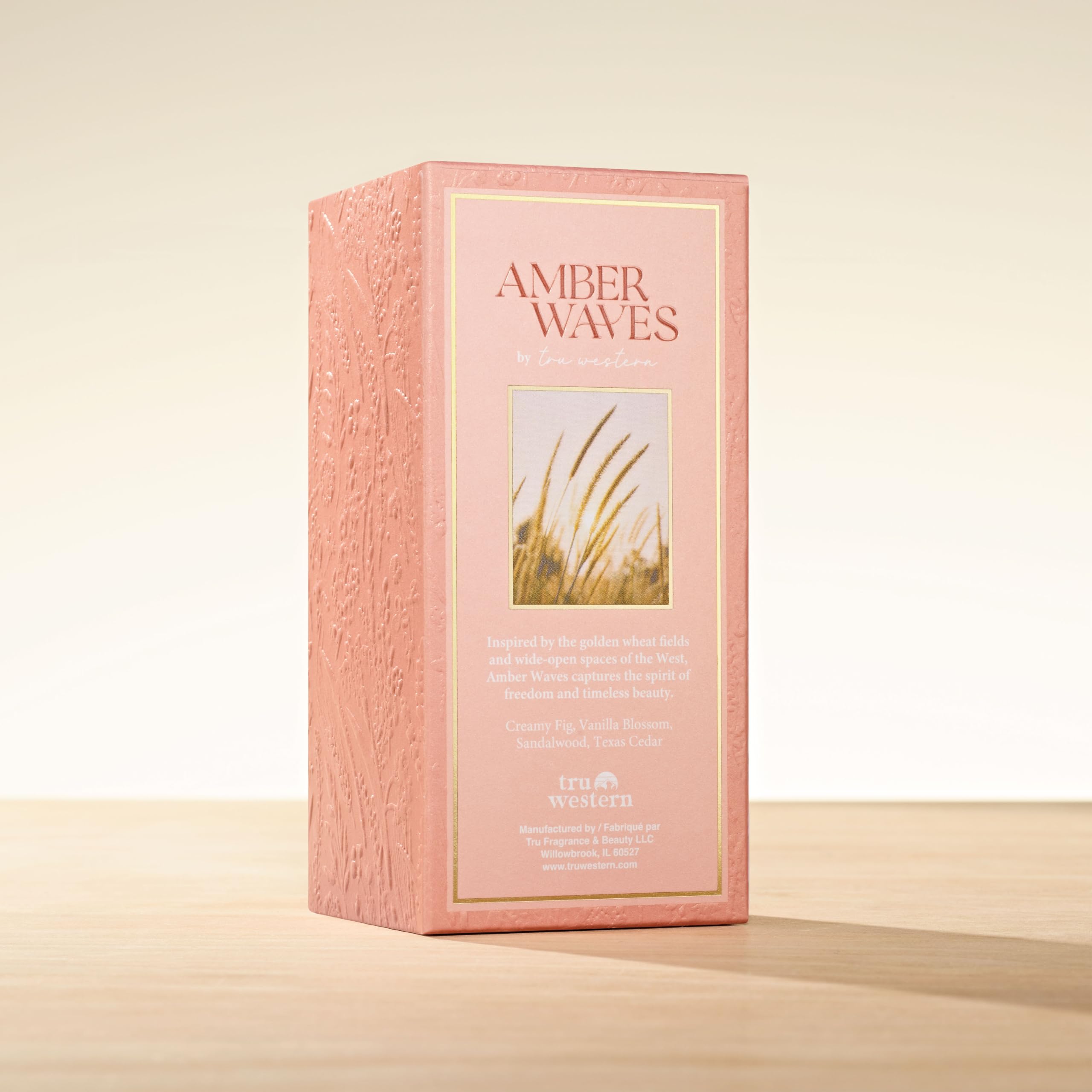 Cedar and sandalwood base depth from Amber Waves fragrance.