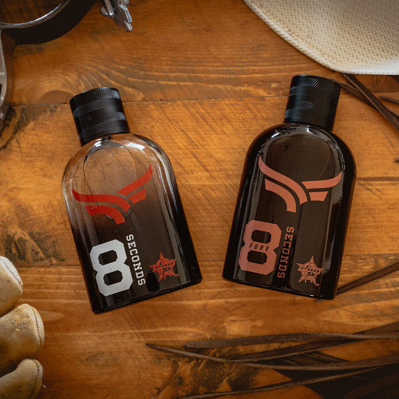 Tru Fragrance Beauty Tru Western PBR 8 Seconds Fury bottle with notes lineup for reference.
