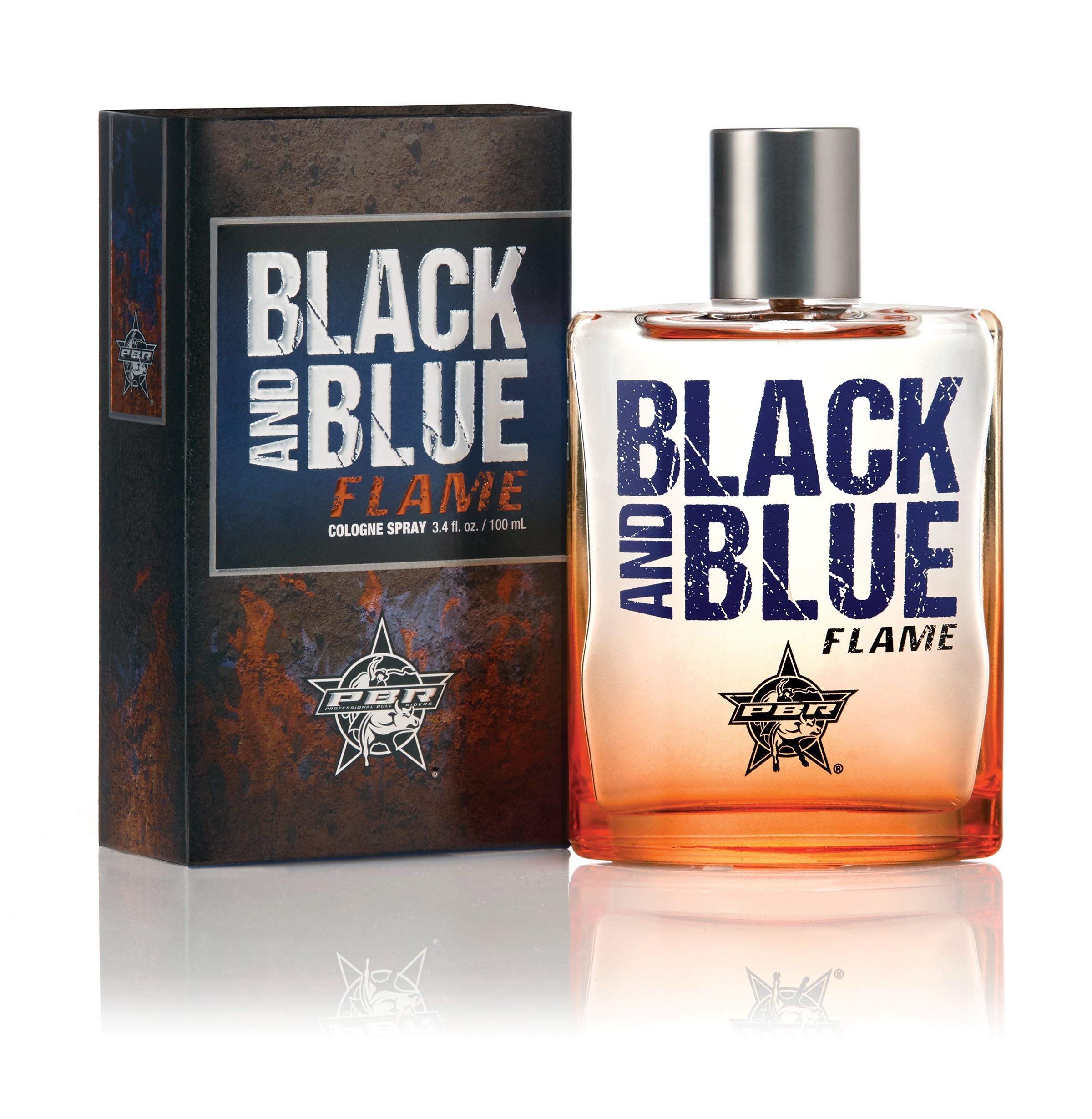 Tru Fragrance Beauty Tru Western PBR Black and Blue Flame bottle—bold, fresh scent for active days.