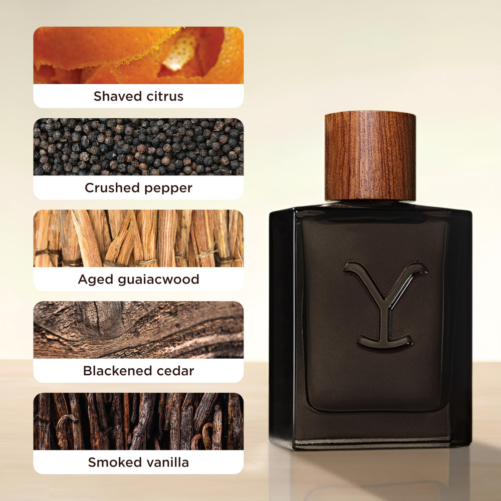 Tru Fragrance Beauty Yellowstone Ride Reserve on-shelf display highlights masculine notes