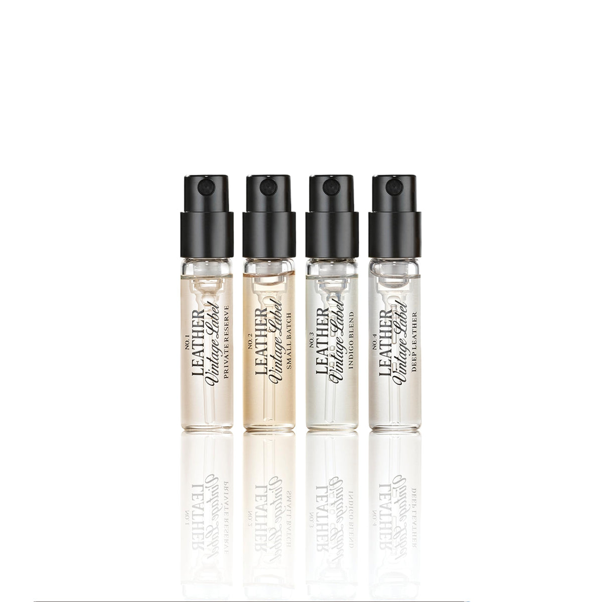 Tru Fragrance Leather Vintage Label No.1 Private Reserve bottle highlighting cedarwood and warm leather for timeless masculinity.