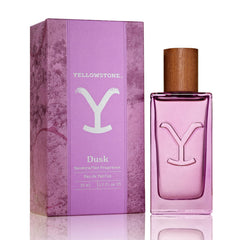 Tru Fragrance Beauty Yellowstone Dusk bottle closeup for timeless everyday elegance.