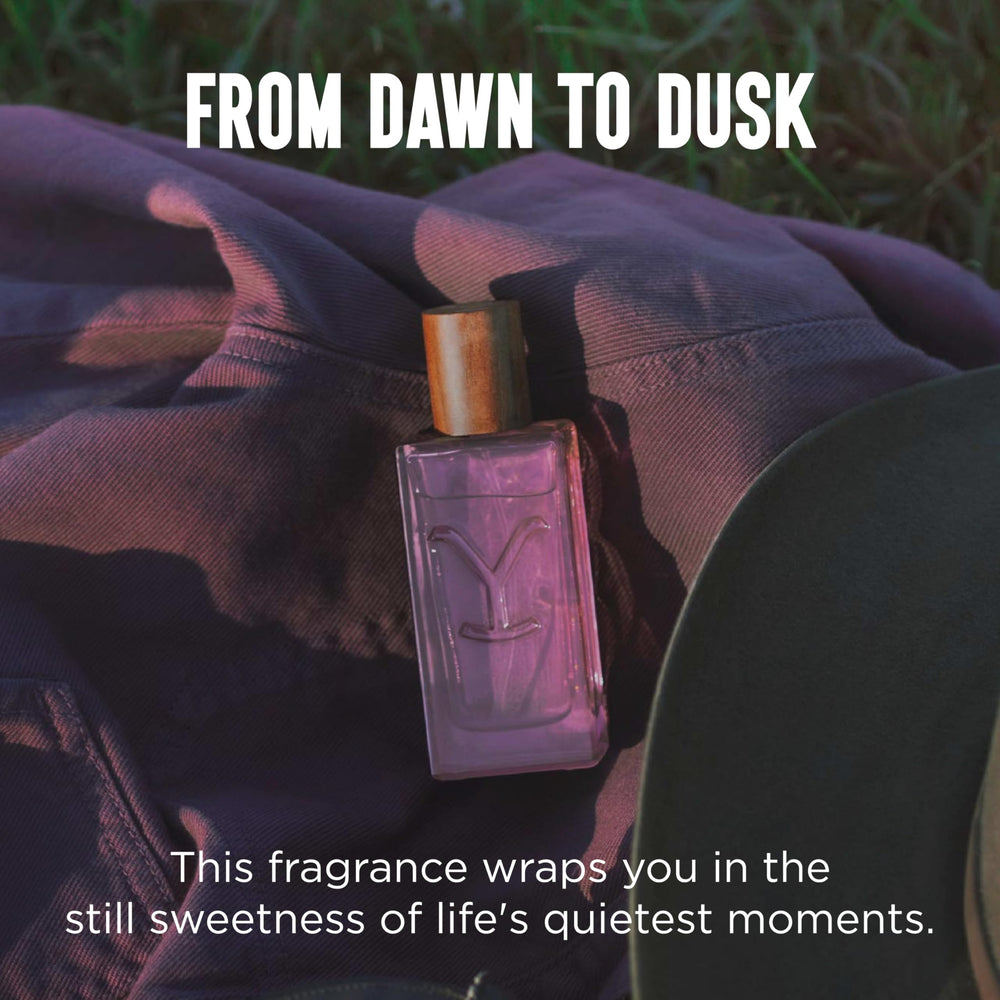 Tru Fragrance Yellowstone Dusk flacon side view suggests long-lasting wear.
