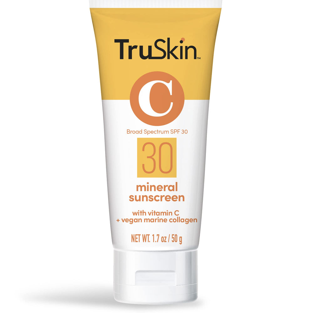 TruSkin Mineral Sunscreen SPF 30 bottle front offers daily UV protection with lightweight mineral formula.