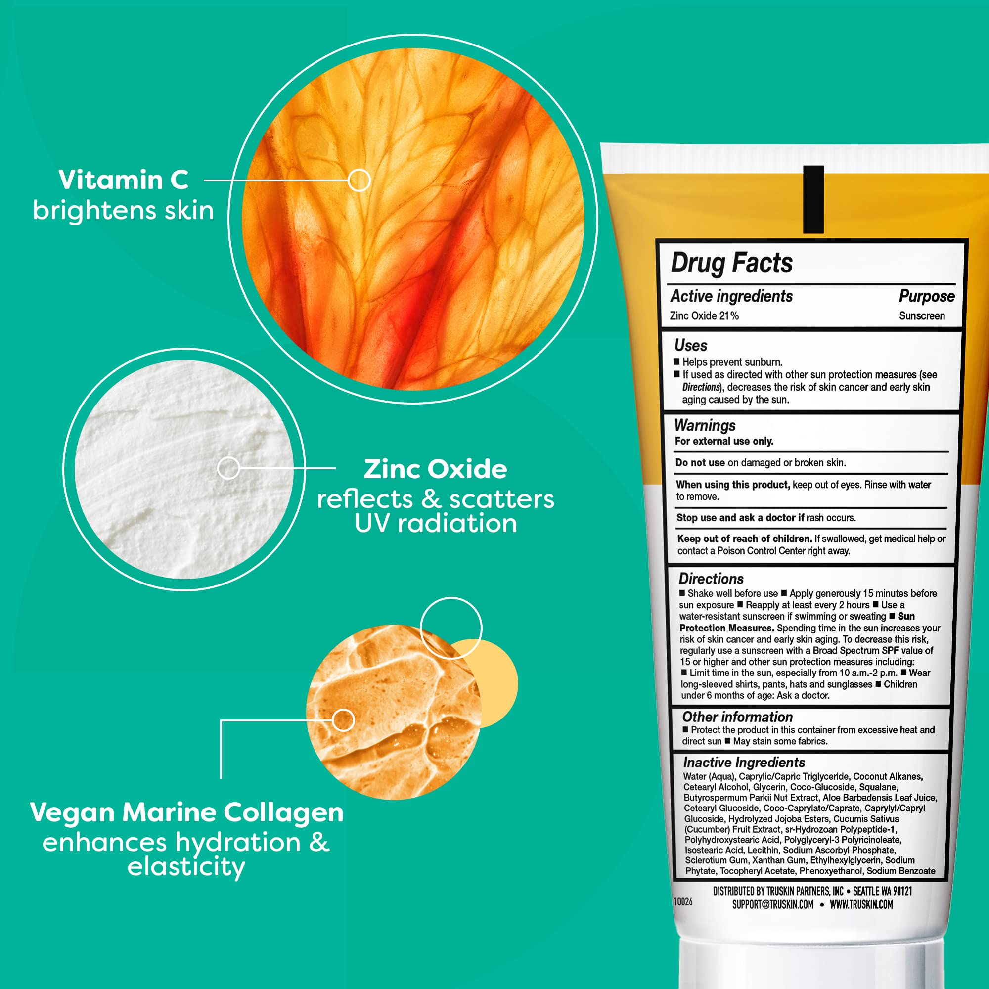 TruSkin Mineral Sunscreen SPF 30 textured cream being spread on skin for smooth blend.