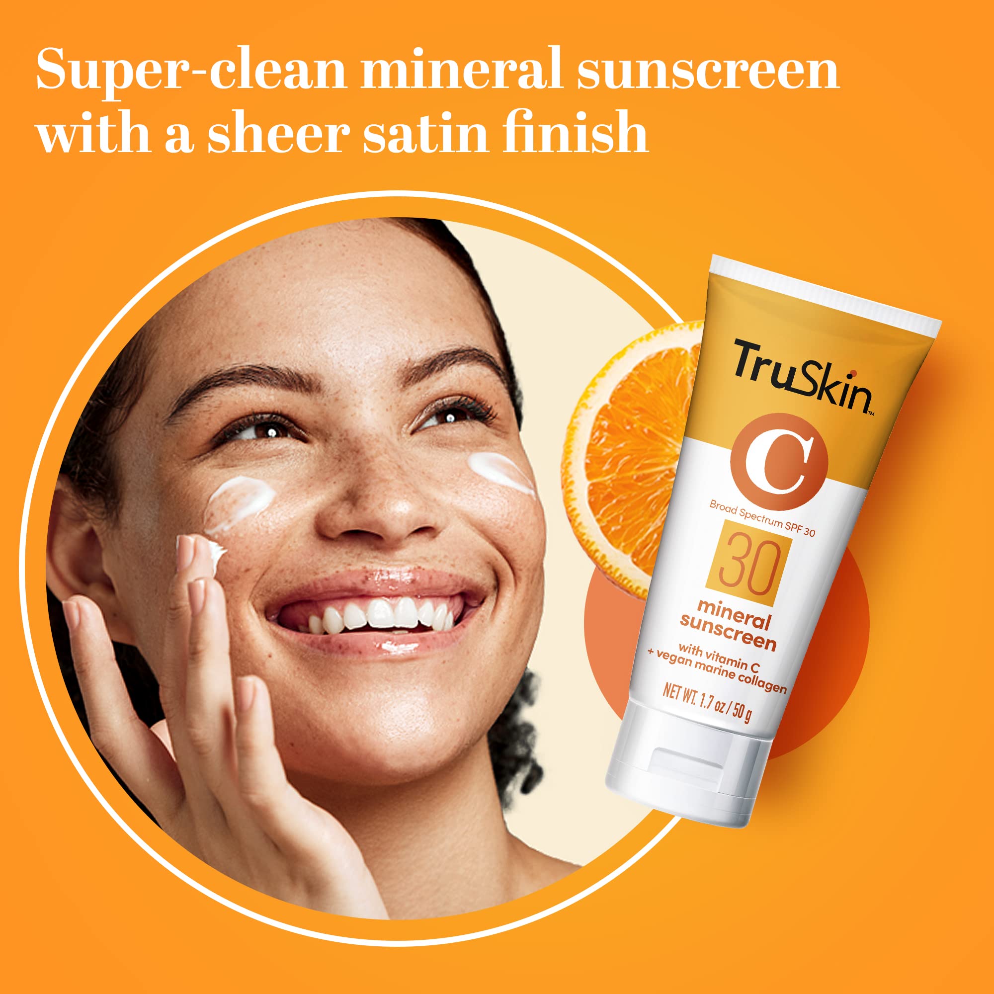 TruSkin Mineral Sunscreen SPF 30 exterior packaging with USA-made label.