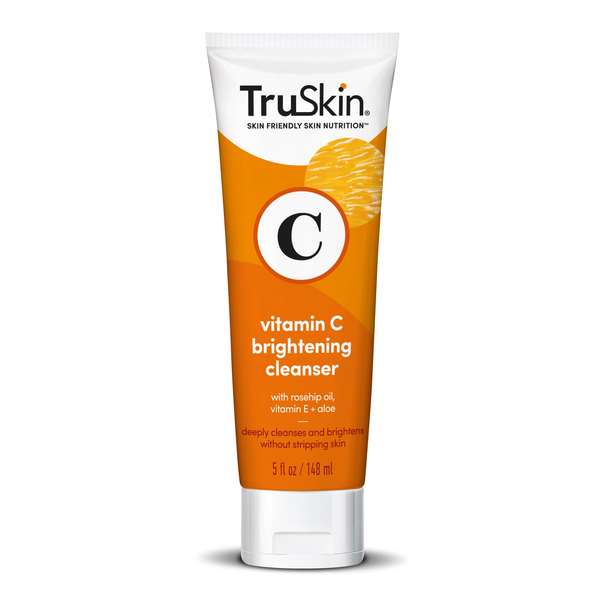 TruSkin Vitamin C Cleanser bottle on shelf for daily cleansing and radiance