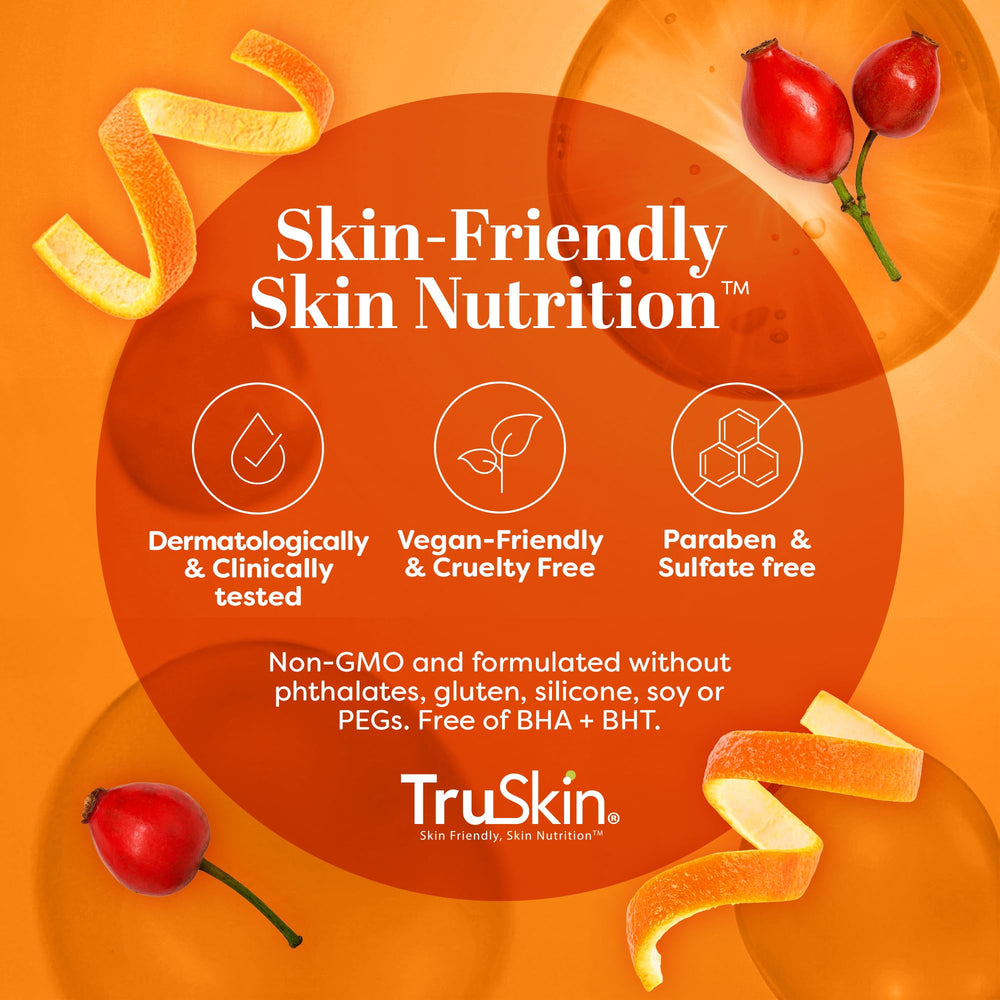 TruSkin Vitamin C Cleanser daily-use routine with hands lather for morning cleansing