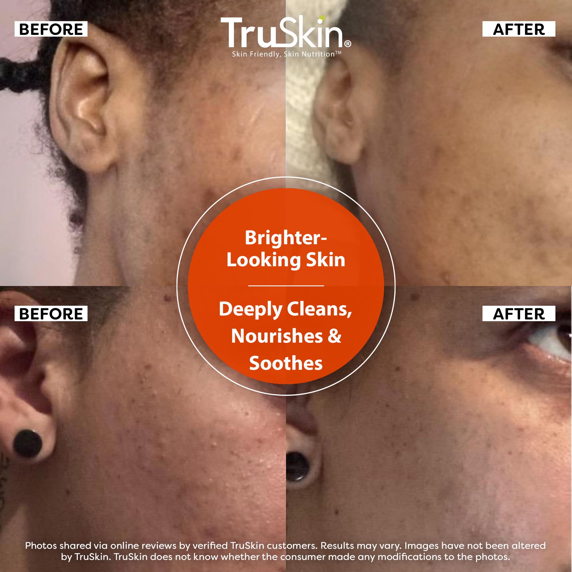 TruSkin Vitamin C Cleanser orange peel visual hints at refreshing citrus notes