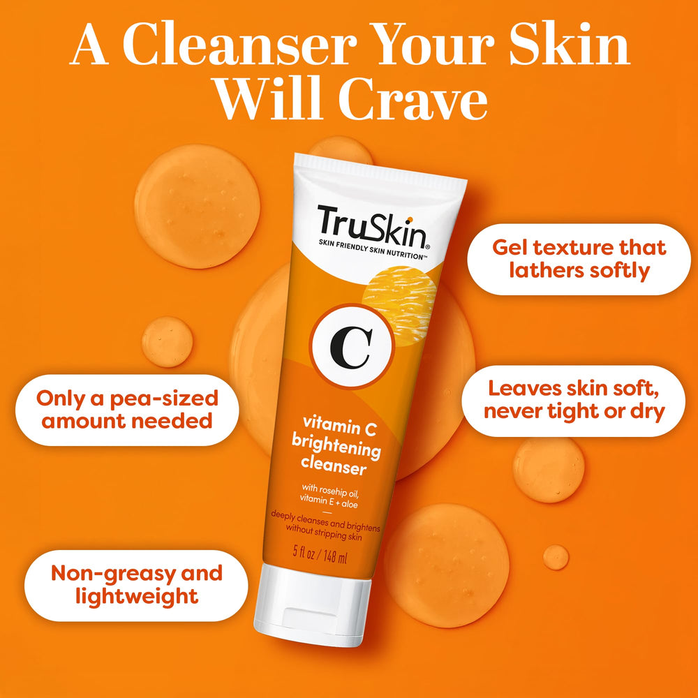 TruSkin Vitamin C Cleanser rosehip oil close-up highlights nourishing botanicals