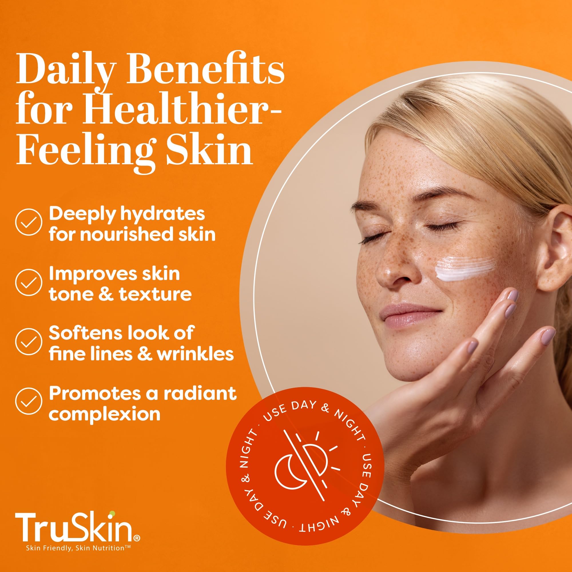 TruSkin Vitamin C Cream ingredients green tea and aloe for soothing nourishment.
