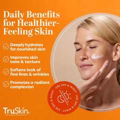 TruSkin Vitamin C Cream ingredients green tea and aloe for soothing nourishment.