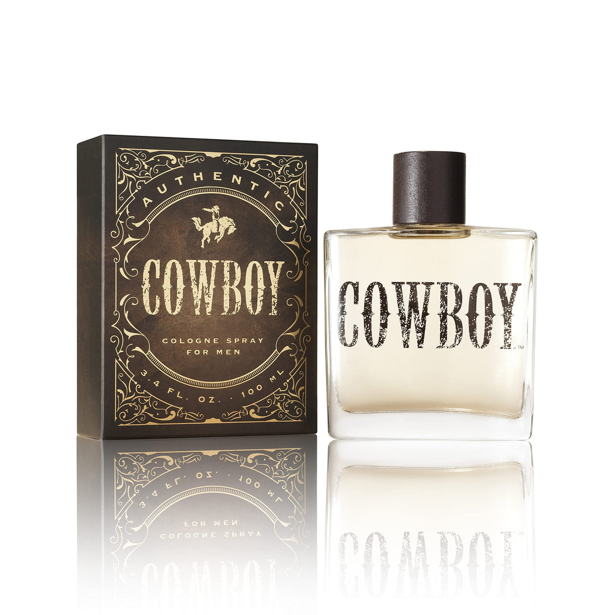 Tru Western Cowboy Cologne bottle closeup shows rugged daily wear scent.