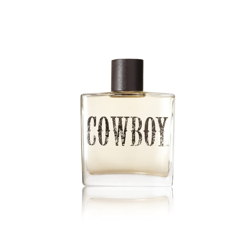 Tru Western Cowboy Cologne flask-inspired packaging reinforces classic western aesthetic.