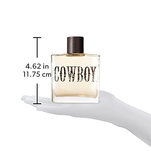Tru Western Cowboy Cologne held in hand suggests versatile outdoor readiness.