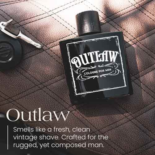 Outlaw cologne aftershave complement for a layered grooming routine.