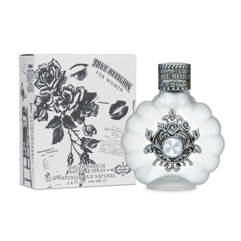 True Religion Eau De Parfum bottle front view for everyday wear.