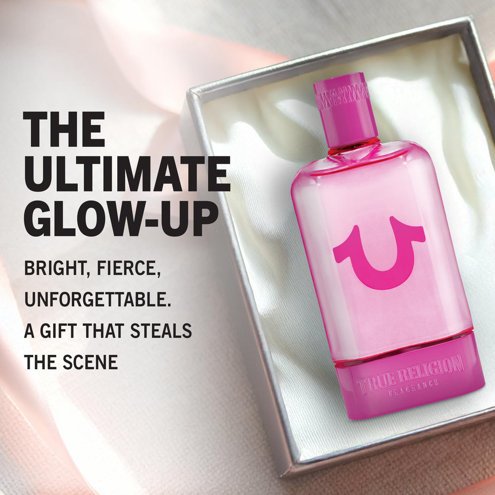 True Religion Fragrance for Women amber and musk base notes for lasting warmth.