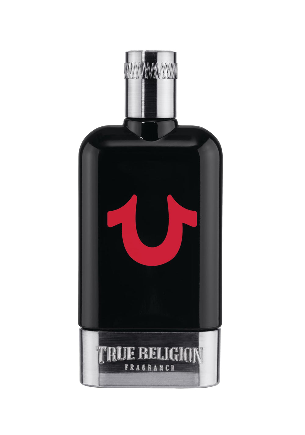 True Religion Men Cologne bottle front highlighting fresh citrus for daytime wear.