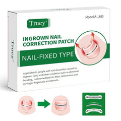 Truey titanium alloy silicone patch on nail provides upward correction support for ingrown nails.