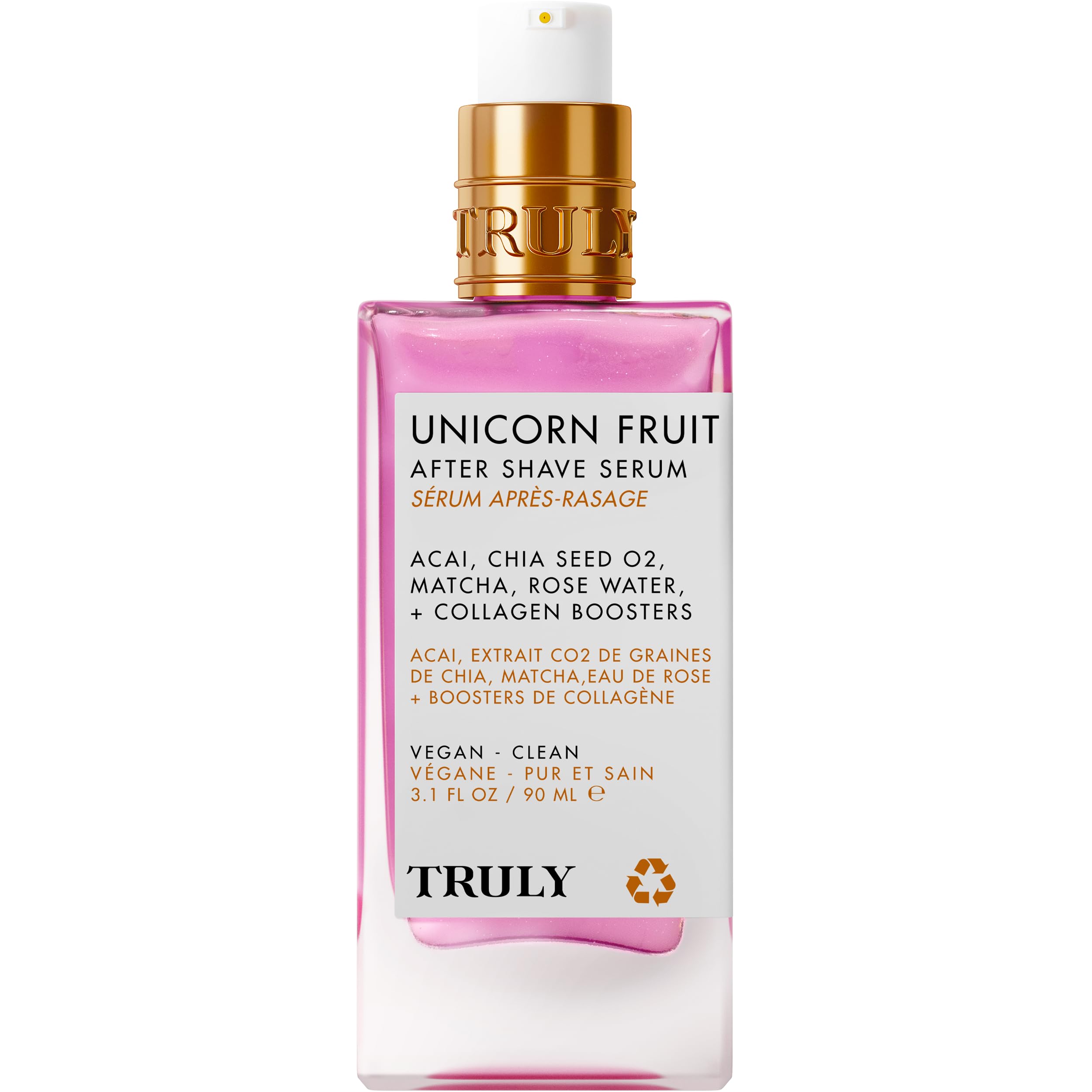 Truly Beauty Unicorn Fruit After Shave Serum texture-light highlights its airy, silky feel.