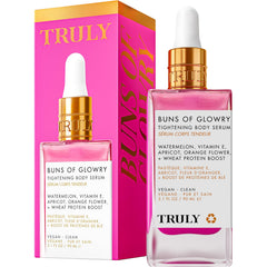 Truly Buns Glowry serum bottle with quick absorption for smooth, nourished skin.