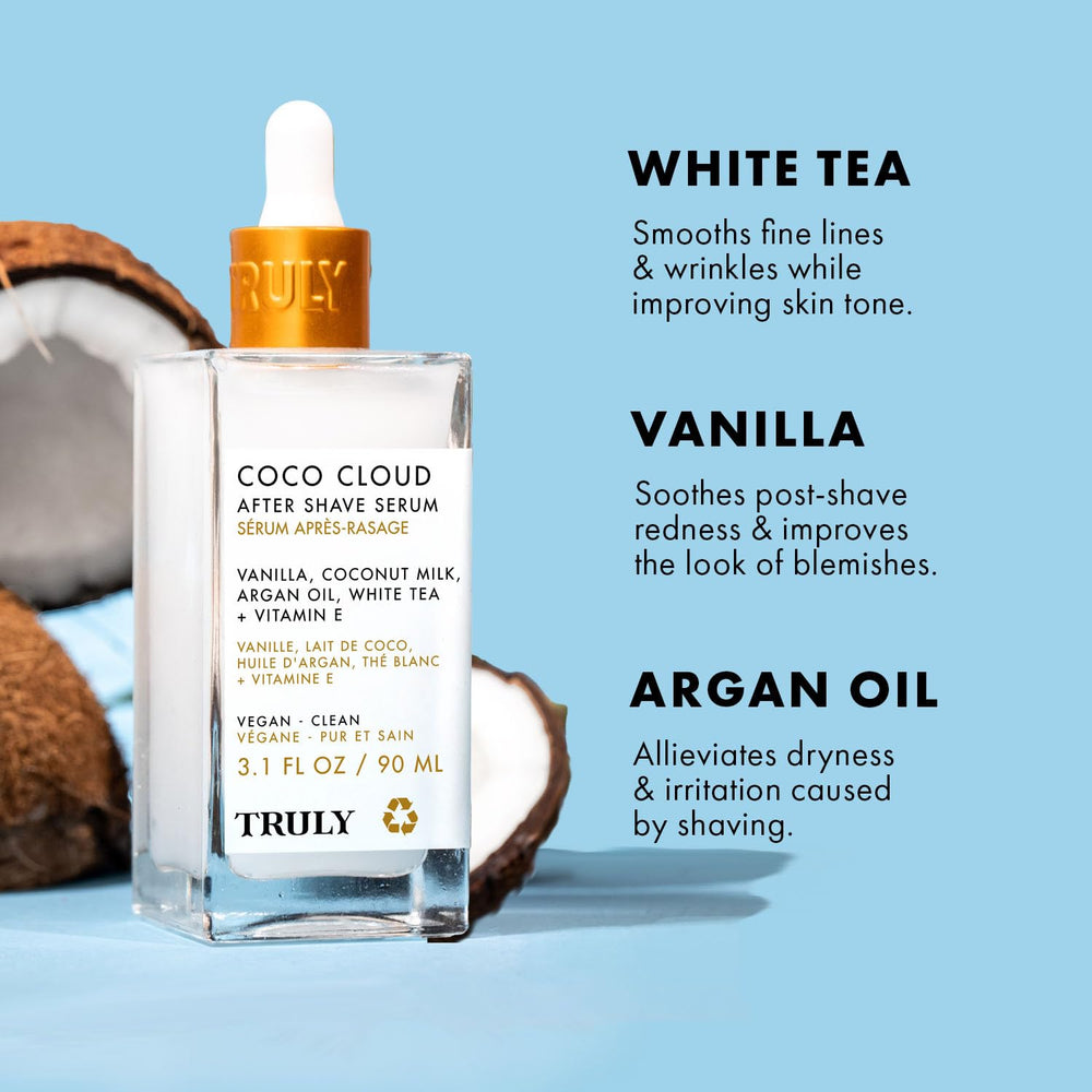 Truly Coco Cloud bottle close-up shows 3 oz size